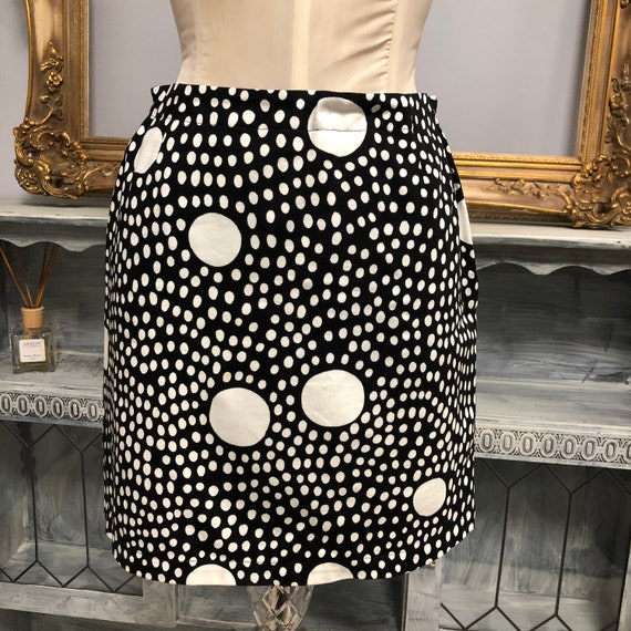 Marimekko mini skirt sz 34 fits XS/S black white … - image 2