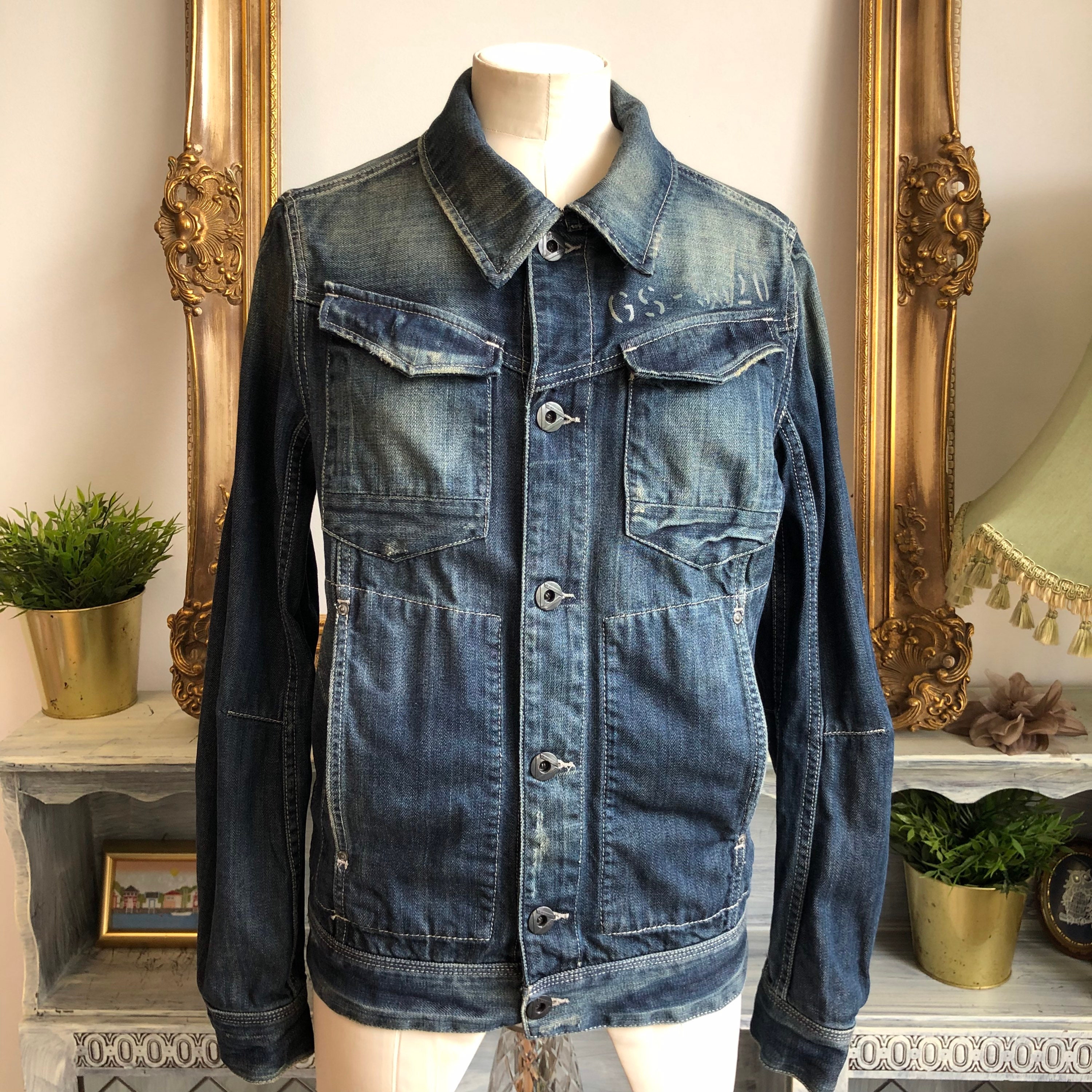 90s Vintage Denim Jacket G-star Raw Sz M - Etsy 90s Vintage Denim Jacket G-star Raw Sz M - Etsy