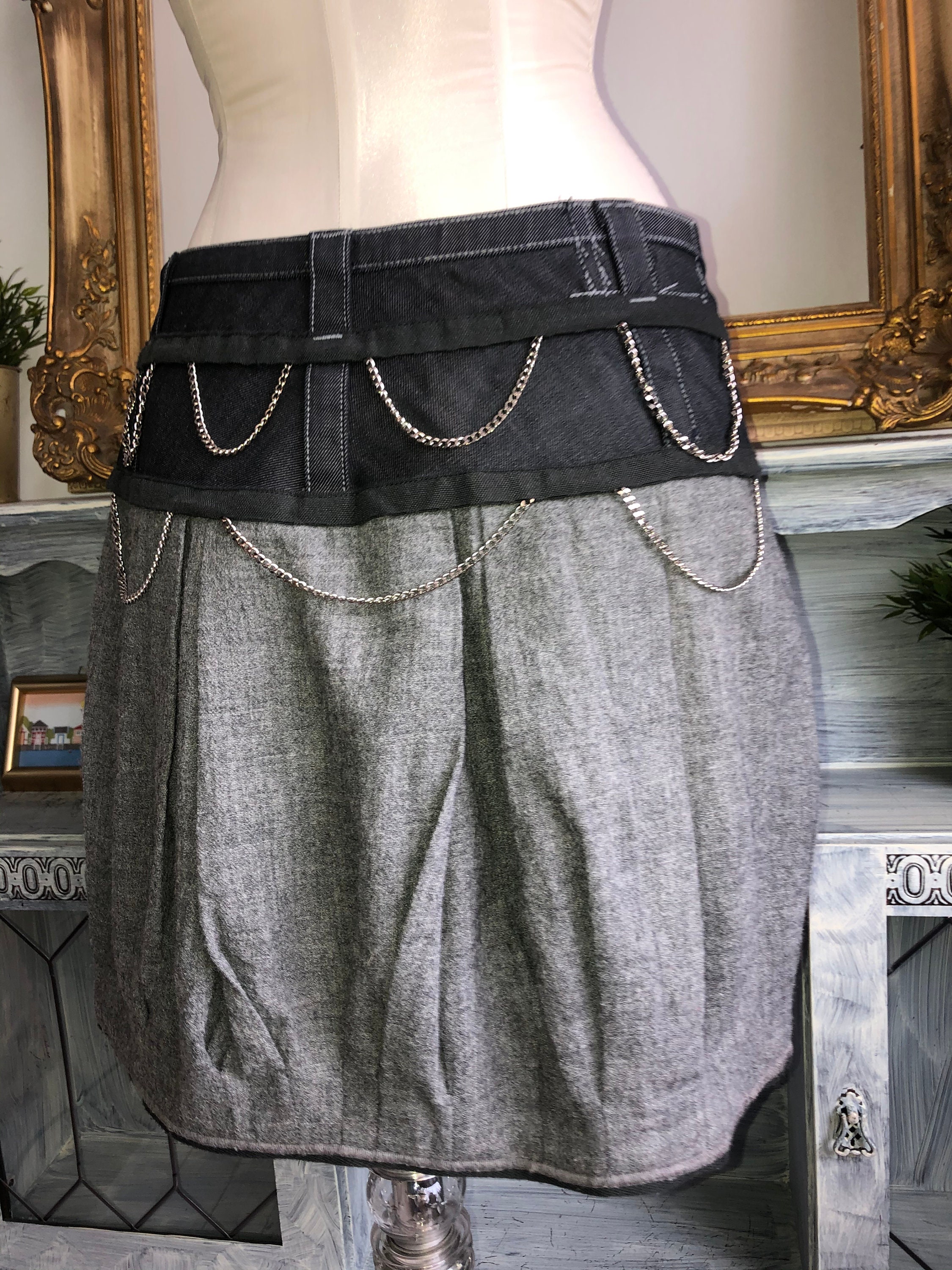 Marithé + François Girbaud Skirt - Y2K Avant-garde Mixed Media