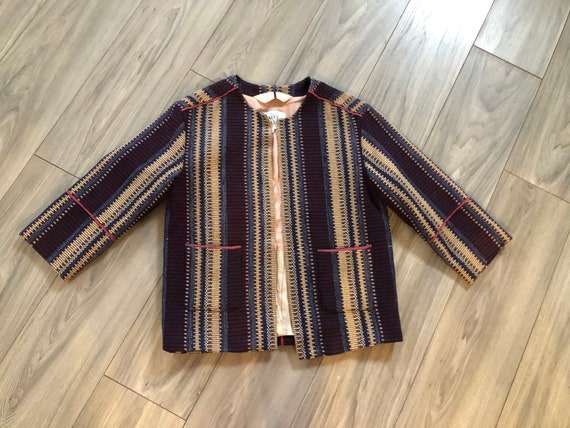 Noa Noa woven ethnic crop jacket size M 38EU purp… - image 1