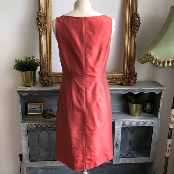 Vintage 80s Joseph Janard silky dress classy salm… - image 3