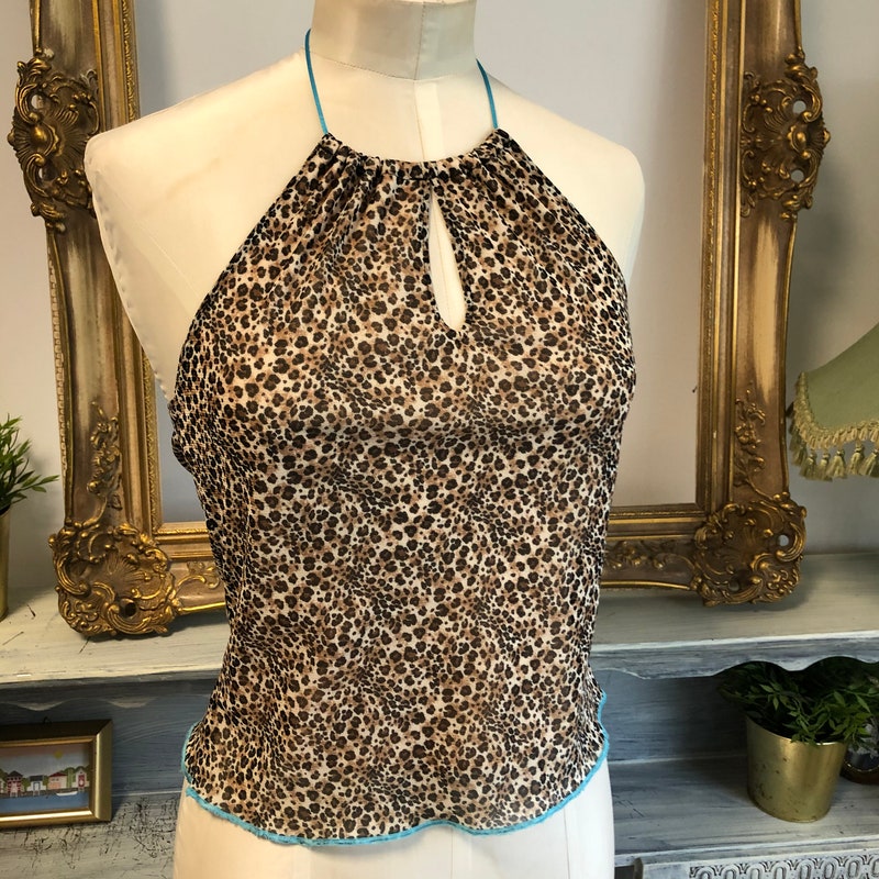 Vintage 90’s leopard print mesh camisole top