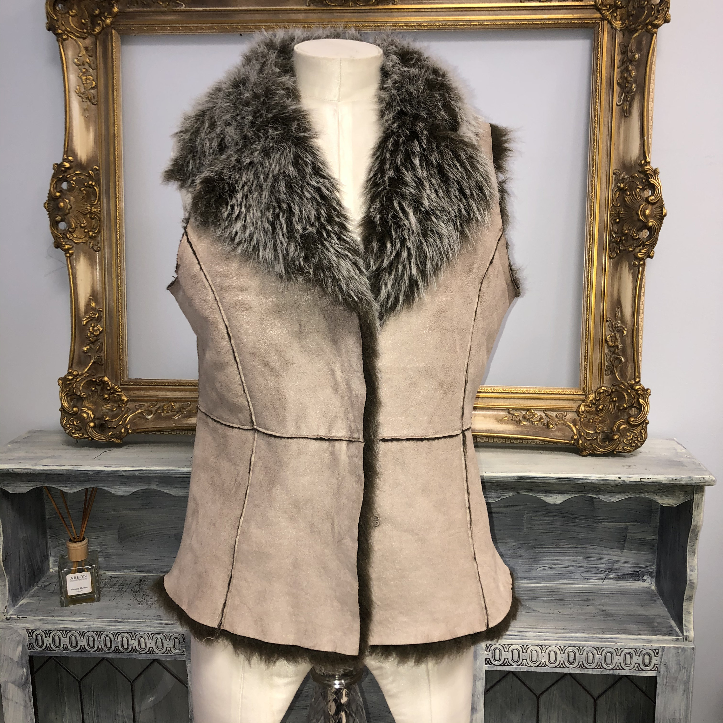 Suede And Fur Vest Faux Fur Collar Quilted Suede Vest Talbots