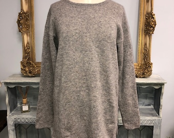 Gudrun asjoden grey wool jumper Sz L Minimalist Wool Sweater / Scandinavian Wool Sweater / Shetland Wool Pullover Jumper