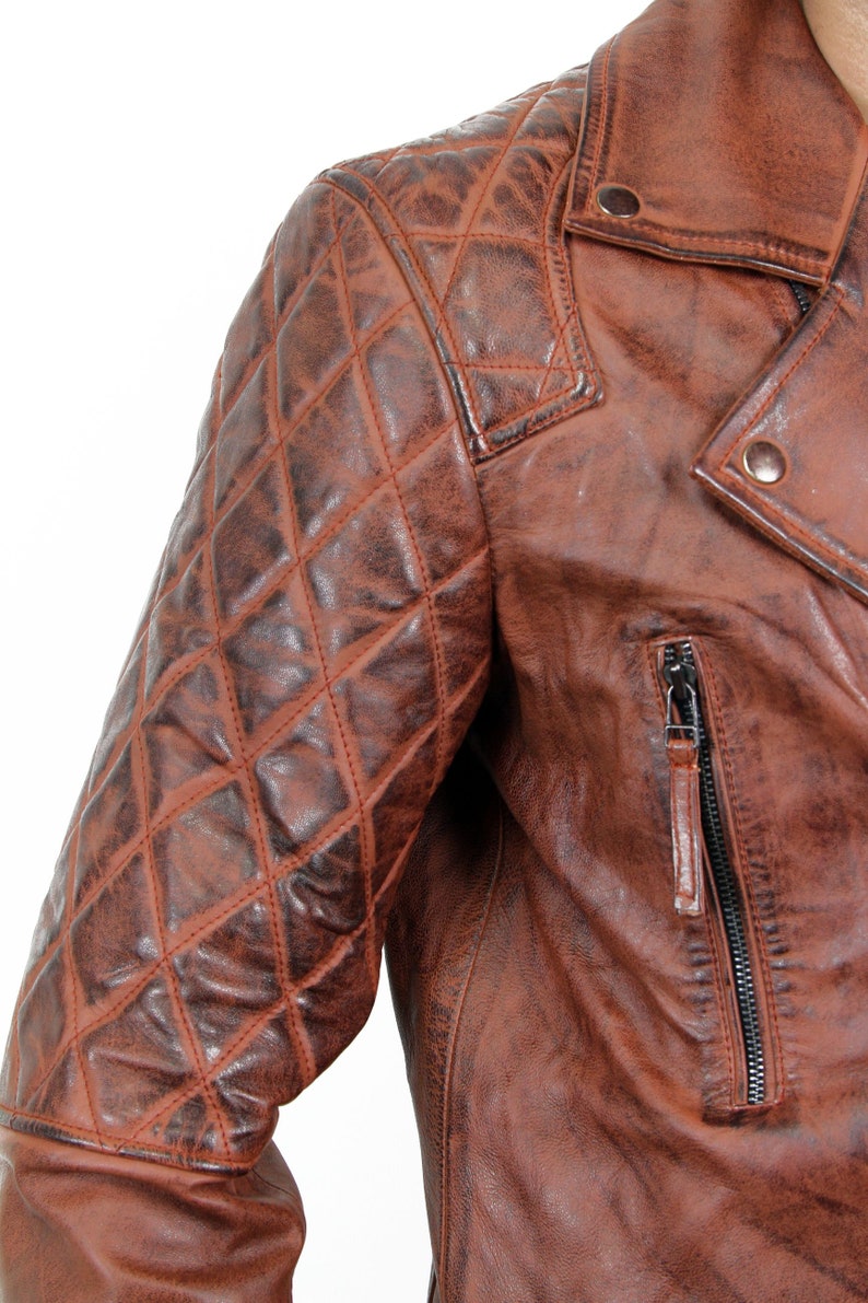 Jackherald Mens Choco Prime Leather Jacket|Handmade|Customized|Handcrafted|Premium Quality|Sheep Leather|Lambskin|Black|Biker Jacket|Fashion