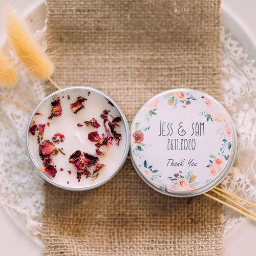 Wedding Favours Mini Scented Soy Candles Etsy UK