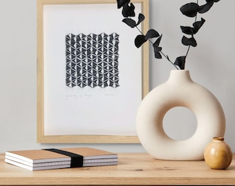 Geometric Paper Cut Art: 3D Optical Wall Sculpture, Minimalist Decor