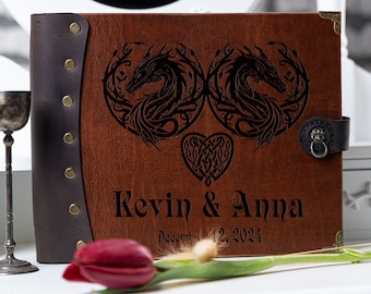 Personalized Wedding Guest Book, Dragon Wedding, Guest Book, Guest Sign, Wedding Album, Dragon Wedding Gift