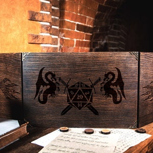 Screen for board rpg game - 36 - Wooden Game Master Screen.  Game Master  gift.