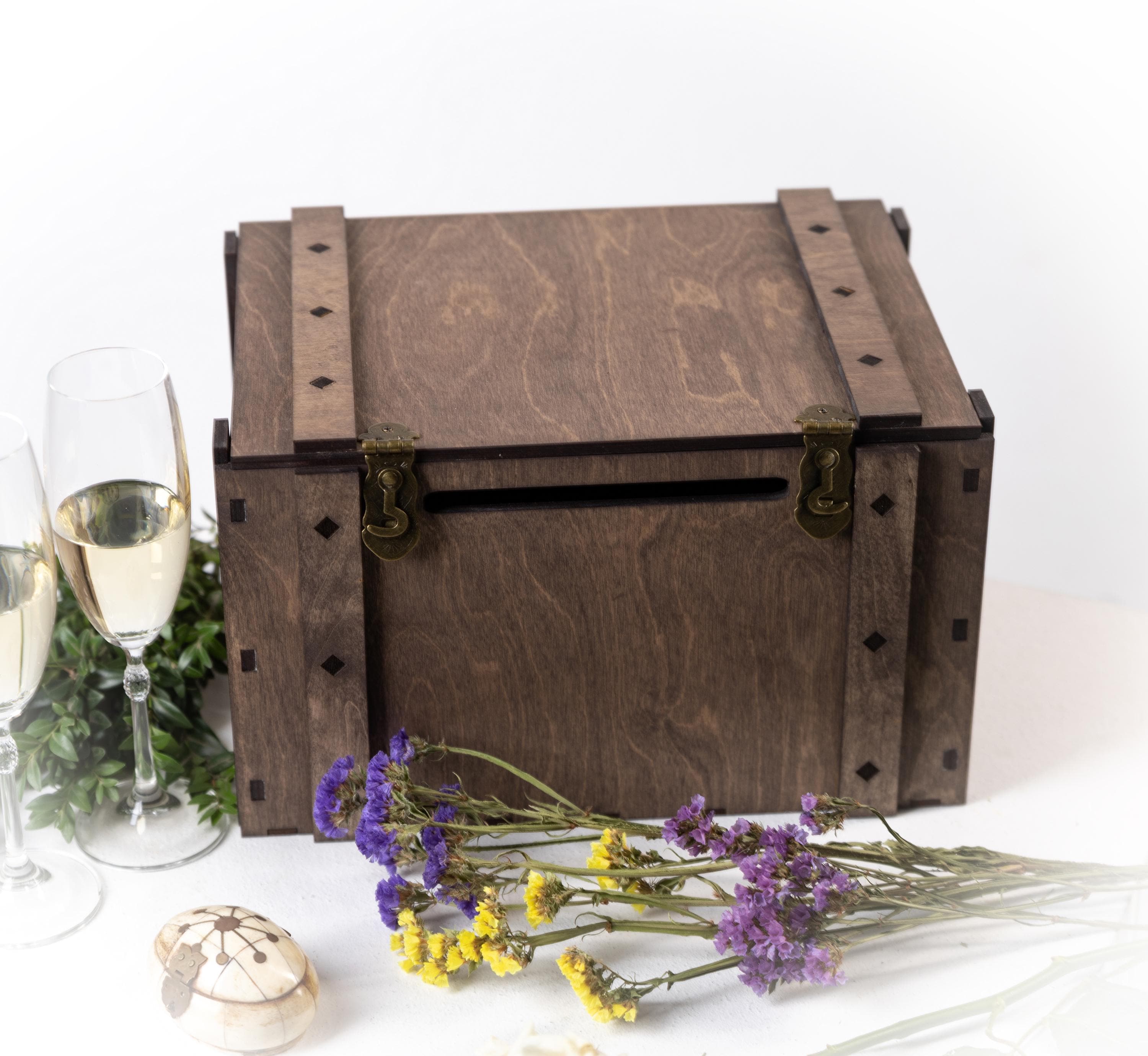 Engraved Birch Plywood Wedding Card Box: Rustic Fantasy Decor - Etsy