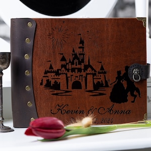 Personalized guest book wedding rustic wedding guest book guest sign Wedding album Beauty Beast wedding gift ideas Princess wedding gift