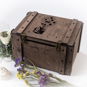 Caja de madera personalizada para tarjetas de boda, regalo grabado, caja de recuerdo para tarjetas y deseos, porta tarjetas de regalo con cerradura