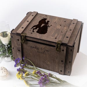 Märchen Hochzeit Kartenbox Verträumter Kartenkasten mit Schloss Personalisierte Andenken Disney Geschenk Magischer Hochzeitskartenhalter