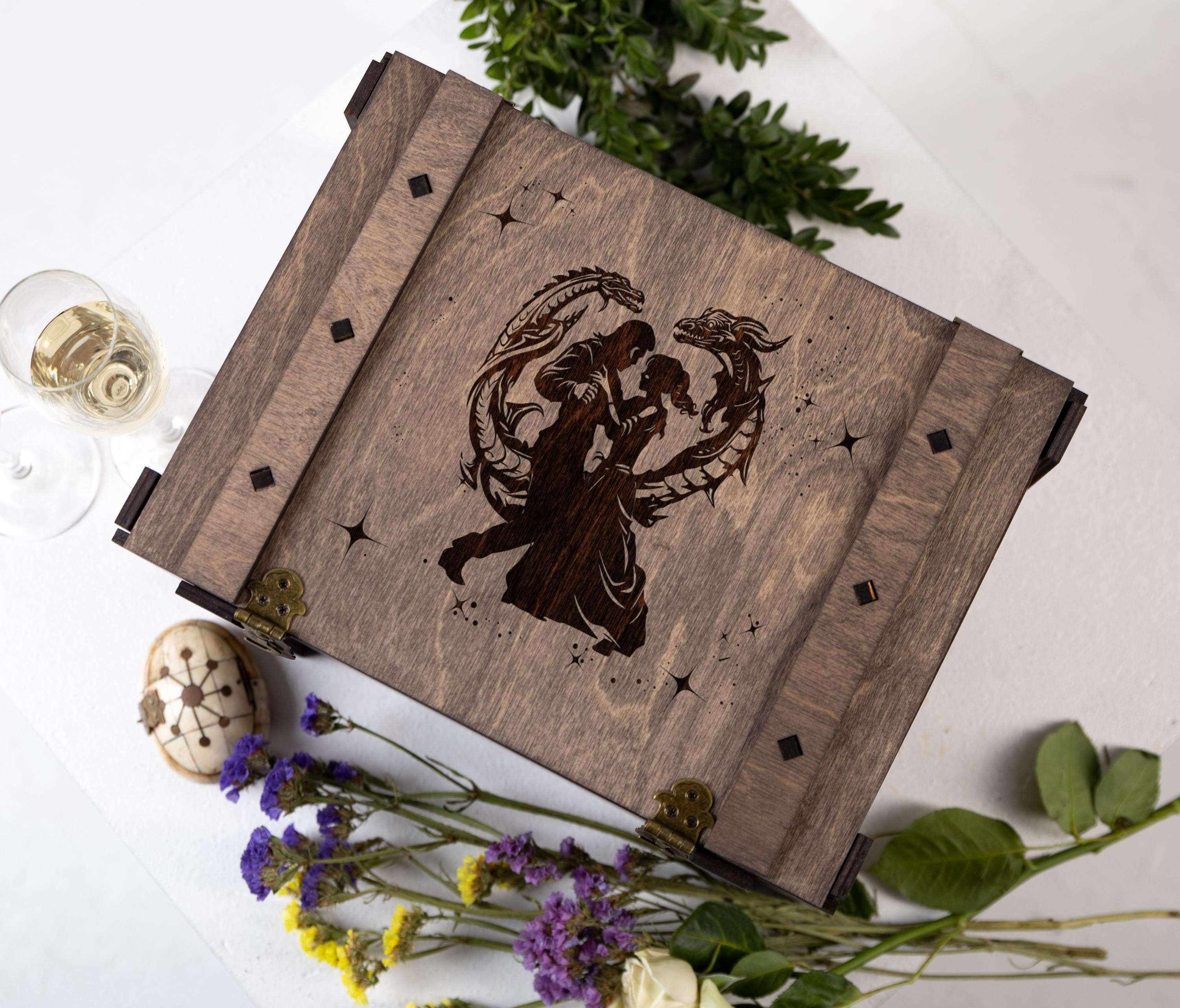 Personalized Wedding Card Box: Rustic Wooden Gift Card Holder With Lock ...