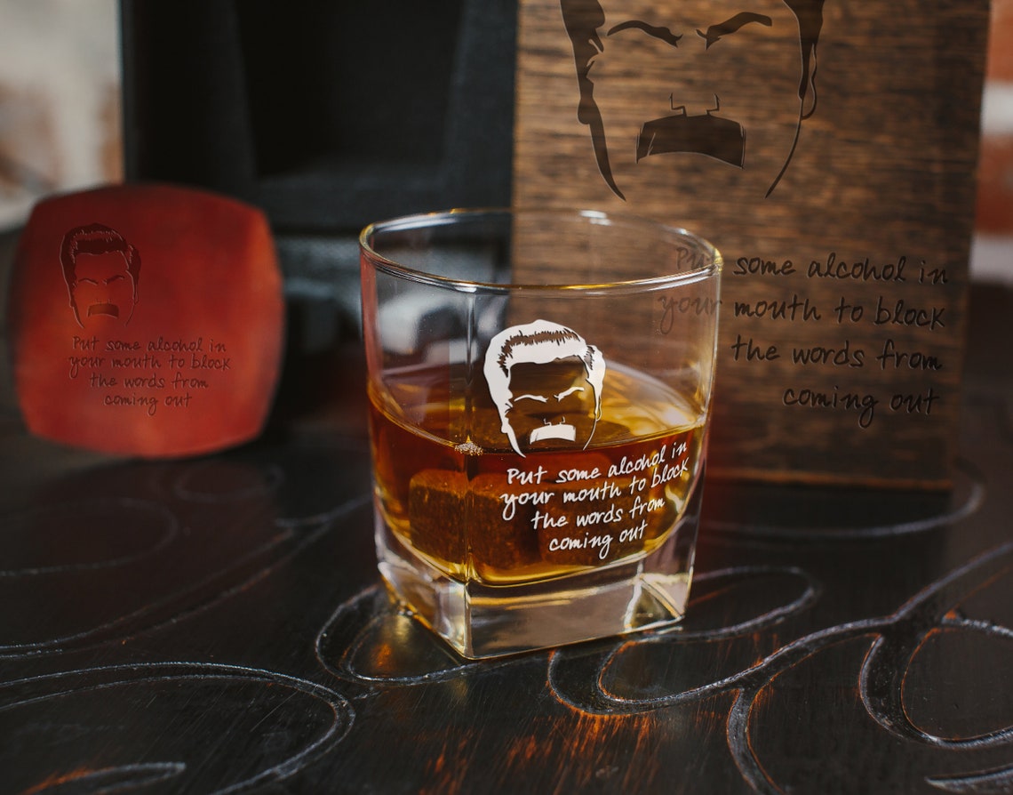 Whiskey Glass With Quote. Personalized Whiskey Gift Set Parks Etsy