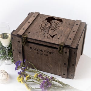 Boîte pour cartes de mariage conte de fées Boîte pour cartes de rêve avec cadenas Boîte pour cartes souvenir personnalisée Boîte pour cartes gravée magique cadeau Disney