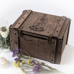 Scatola per biglietti di nozze da favola, decorazione rustica per ricevimento, scatola per biglietti di nozze da principessa, elegante scatola per biglietti ricordo personalizzata, regalo personalizzato