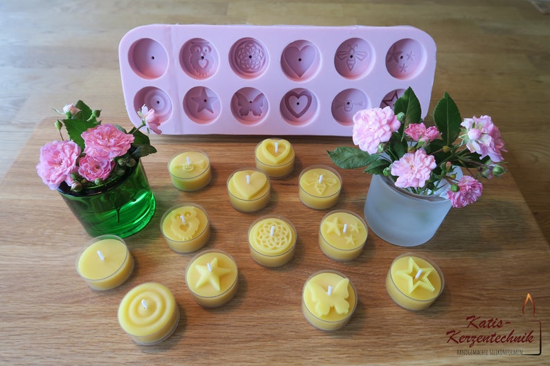 Silicone mold candle making make your own candles pour tea lights candle mold Christmas various motifs wedding guest gift mold image 7