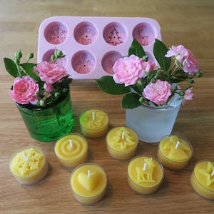 Silicone mold candle making make your own candles pour tea lights candle mold Christmas various motifs wedding guest gift mold image 4