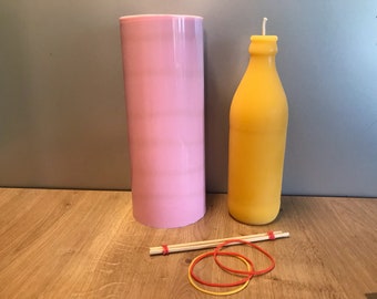 DIY Candle Shape Pillar Candle Beer Bottle Candles Make Yourself Pour Candle Casting Mold Silicone Beeswax Candle mold Gift Idea