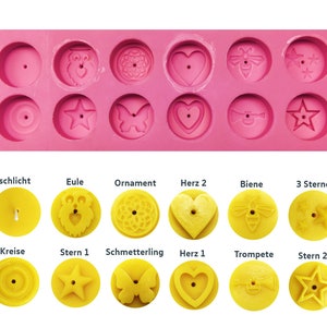 Silicone mold candle making make your own candles pour tea lights candle mold Christmas various motifs wedding guest gift mold image 2