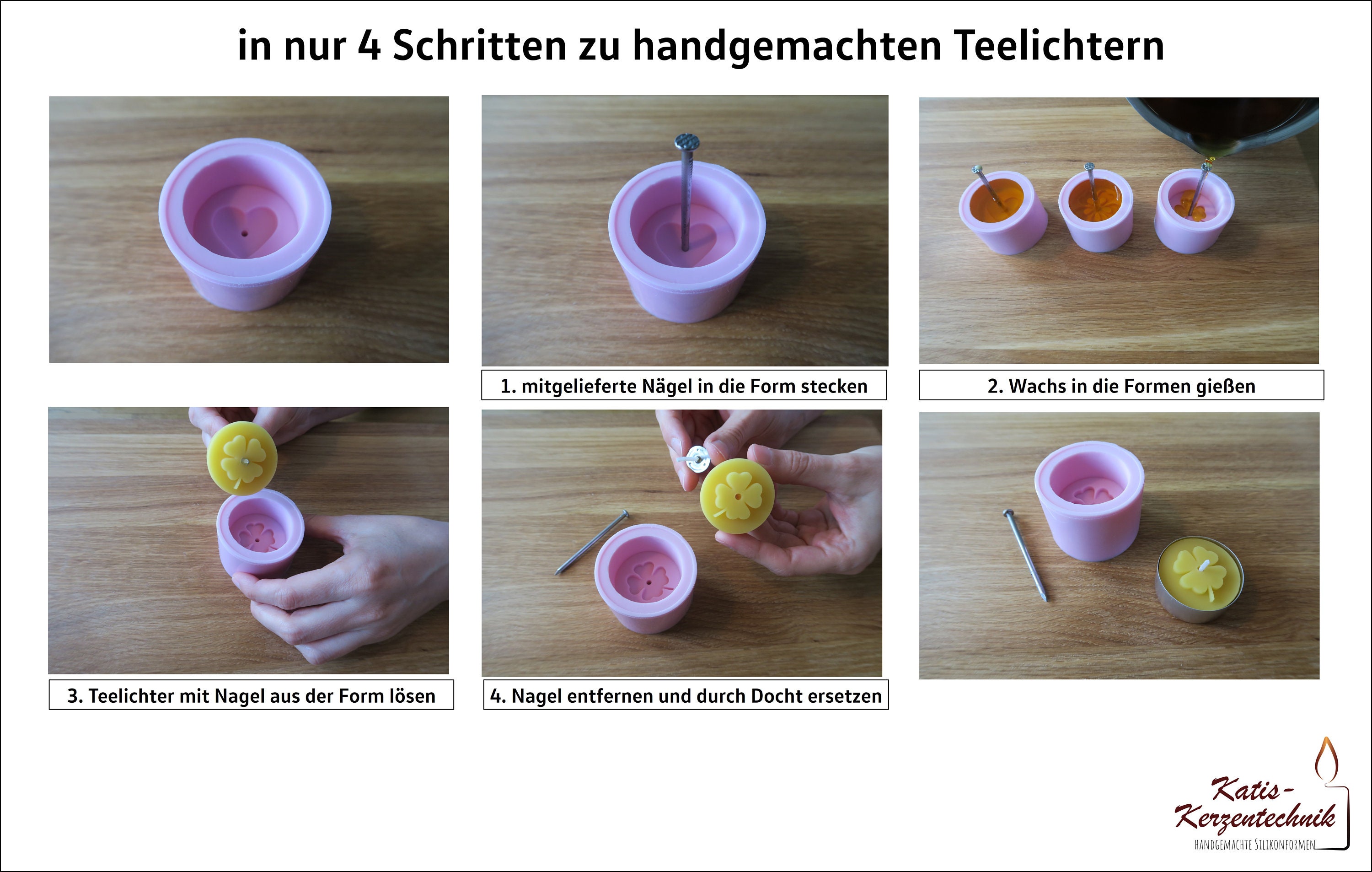 Kerzenform Silikon Kerzen selber machen Gießen Silikonform Teelichter Ostern Kerzenherstellung Bienenwachs Kerzengießform Form Imker Biene