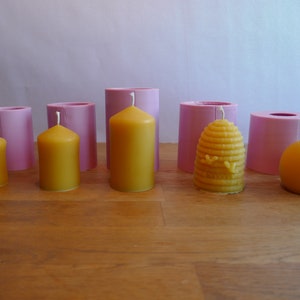 DIY candle mold pillar candle beehive bee beekeeper make your own candles pour candle mold silicone beeswax candle mold gift idea