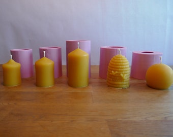 DIY candle mold, pillar candle, beehive, bee, beekeeper, make your own candles, pouring, silicone candle mold, beeswax candle mold, gift idea