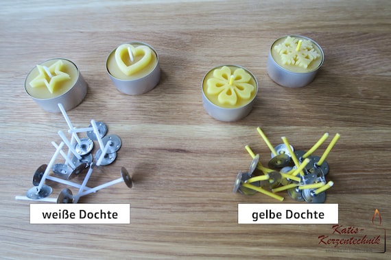 Kerzendocht  Docht Teelichter Kerzen selber machen Kerzen gießen Gastgeschenk Hochzeit Kerzenformen Teelichtdocht gewachst