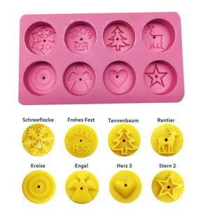 Silicone mold candle making make your own candles pour tea lights candle mold Christmas various motifs wedding guest gift mold image 1