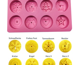 Silicone mold candle making make your own candles pour tea lights candle mold Christmas various motifs wedding guest gift mold