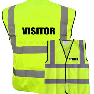 Visitor Pre Printed Hi Vis Safety Vest / Hi Viz Waistcoat EN ISO 20471
