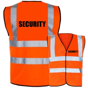 Security Pre Printed Hi Vis Safety Vest / Hi Viz Waistcoat Uniform