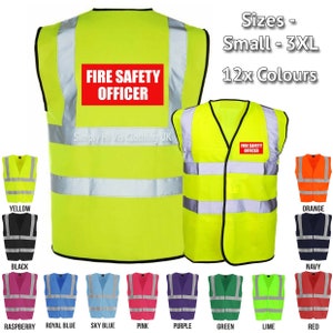 Fire Safety Officer  - Printed Hi Vis Vest Reflective Hi Viz Safety Vest / Waistcoat