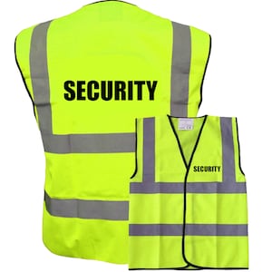Security Pre Printed Hi Vis Safety Vest / Hi Viz Waistcoat Uniform