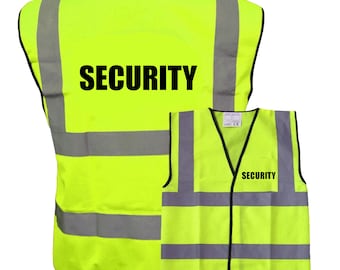 Security Pre Printed Hi Vis Safety Vest / Hi Viz Waistcoat Uniform