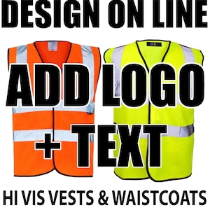 Custom / Bespoke Print Personalised Printed Hi Vis Safety Vest, Hi Viz Waistcoat