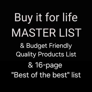 Combo+ Köp det för livet Master List (priser från och med 13/5 2025), 16-sidig lista över de bästa och budgetvänlig lista av hög kvalitet