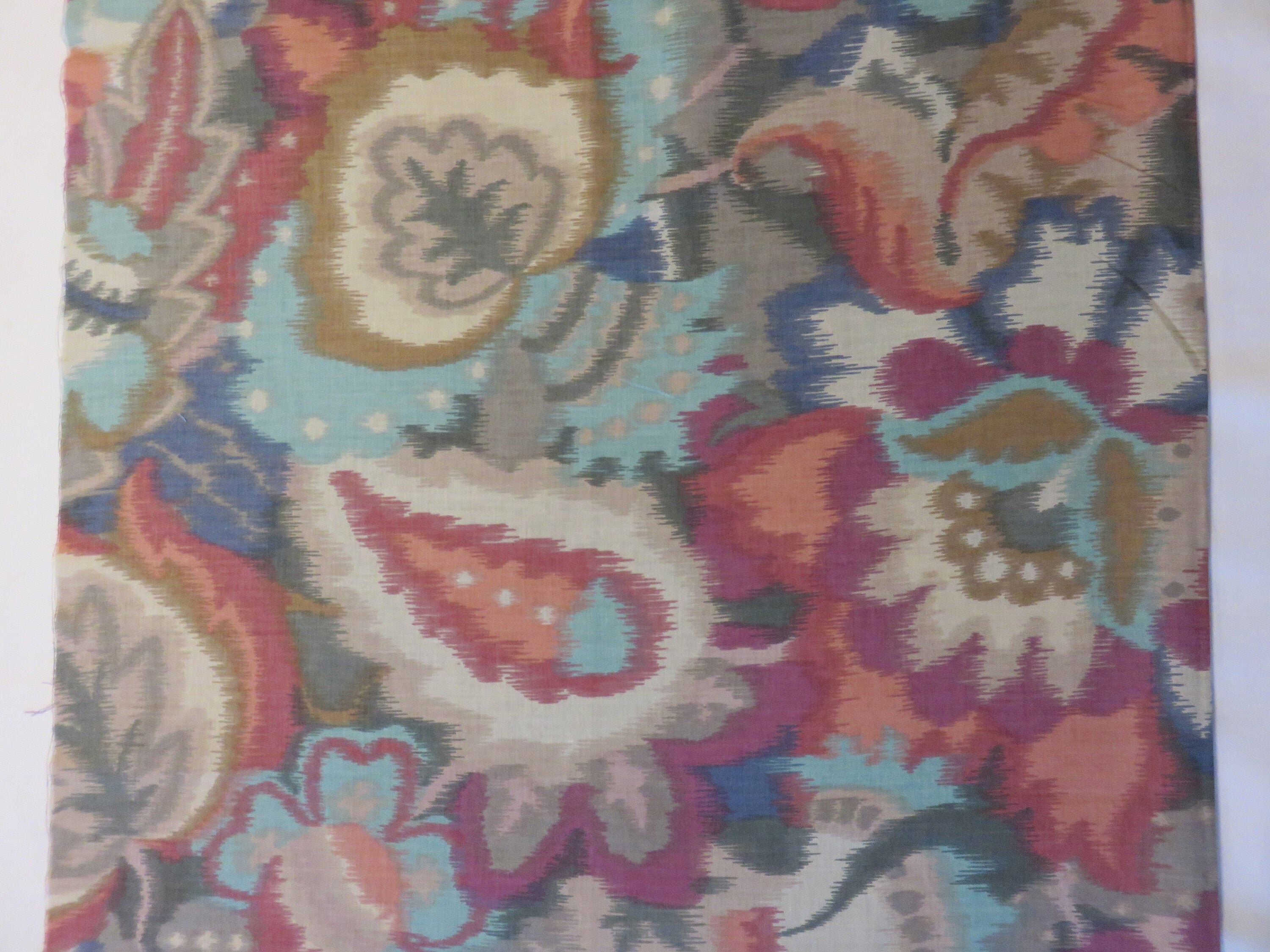 Diamond Vintage Soft Furnishing Fabric From 1980's Edinburgh Weavers Floral Design Cushions