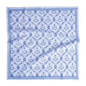Blue cloth napkin Damask Print cotton linen blend dinner serviette napkin printed napkin cloth perfect for ceremony parties 20x20 Inches image 4