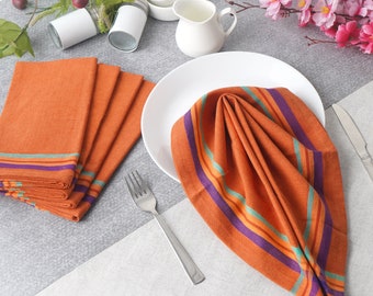 FINGERCRAFT Dinner Table Cloth Napkins For Kitchen and Dining Table Soft Cotton Fabric Napkins for Dining Party and Restaurant