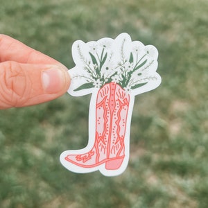 Flower Boot Bouquet | Western Sticker