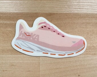 Pink Running Shoe Sticker | Weatherproof Runner Gift