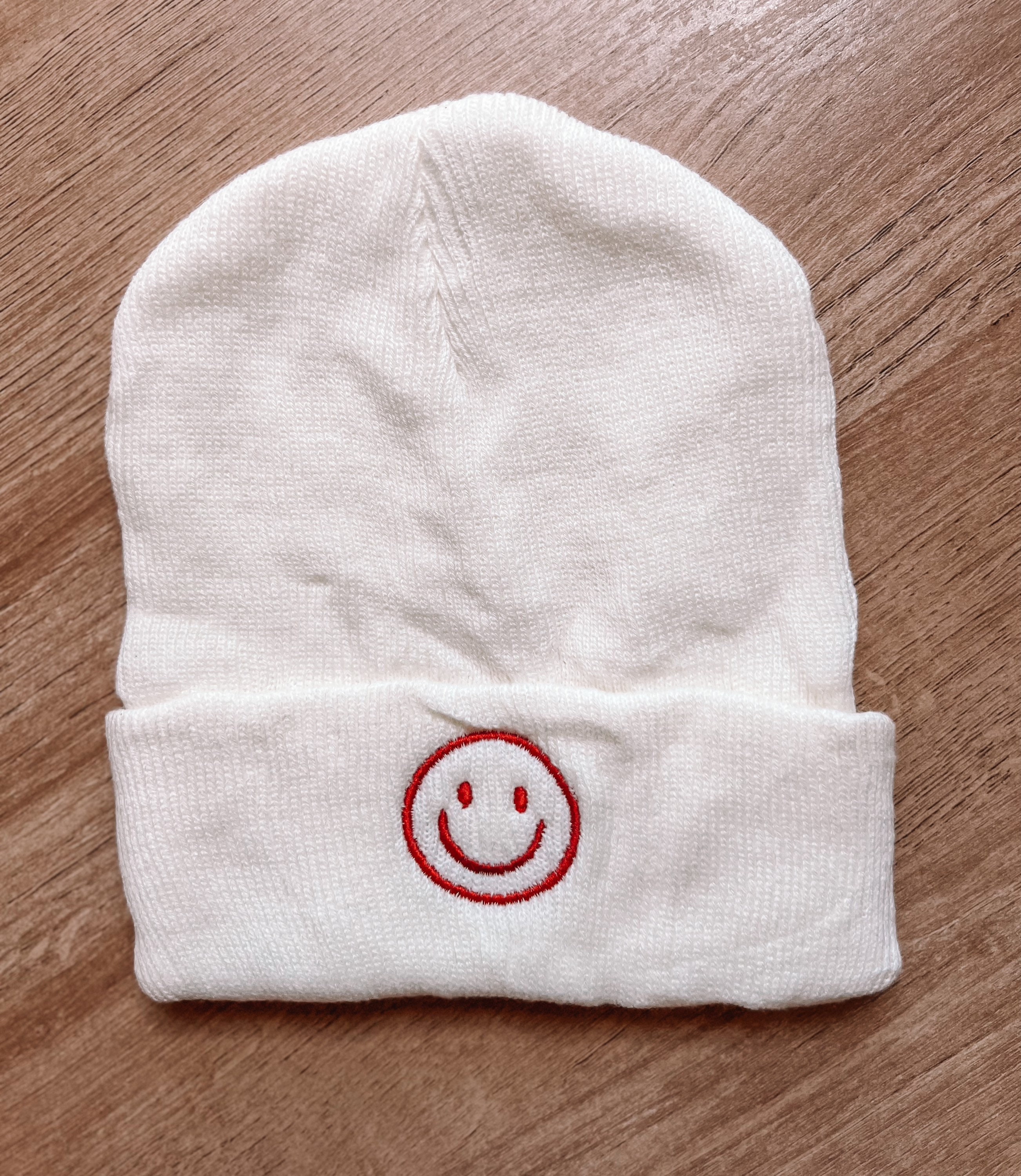 2 Pack Unisex Beanie Hat Smiley Face Embroidered Soft Winter Hat Embroidered Smiley Face Beanie | Smiley Face Toboggan  main image 3