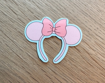 Minnie Mouse Ears Sticker | Pink Disney Inspired Decal
