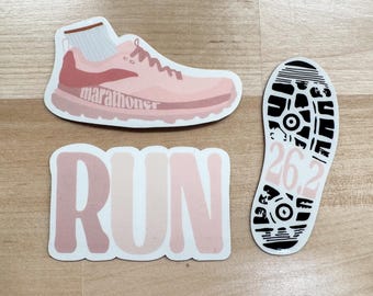Juego de pegatinas para correr maratones / Resistente a la intemperie, acabado brillante