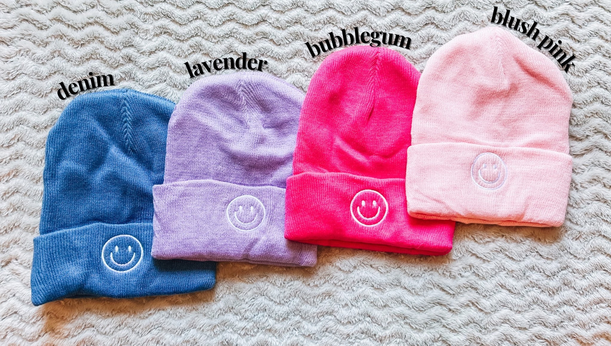 Embroidered Smiley Face Beanie | Smiley Face Toboggan 