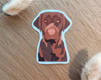 Pegatina de Labrador Chocolate / Calcomanía de Perro Resistente a la Intemperie