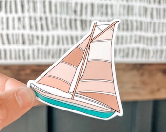 Weatherproof Sailboat Sticker, Laptop Decal