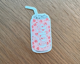 Floral Diet Coke Can Sticker | Weatherproof Laptop Decal